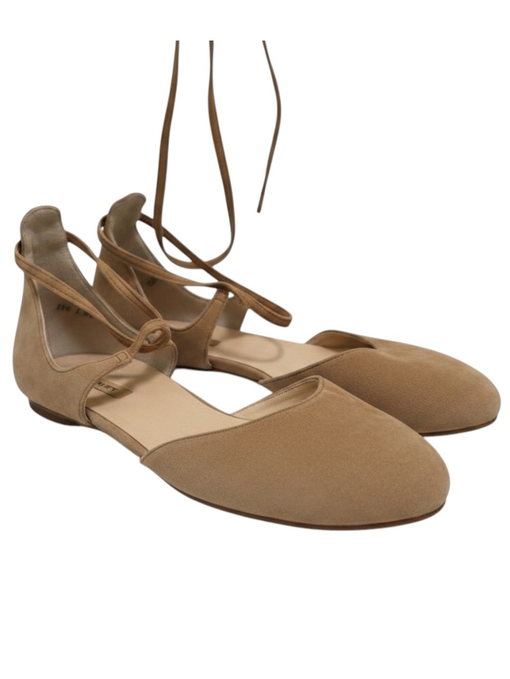 Paul Green NEW Lydia LaceUp 7 Suede Flats Shoes Round Toe D'Orsay Tan Leather
